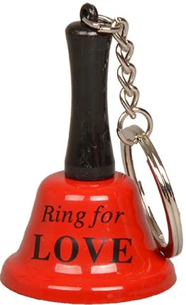 Obesek za ključe, zvonec, "Pozvoni za LOVE", 3.8x5.5cm