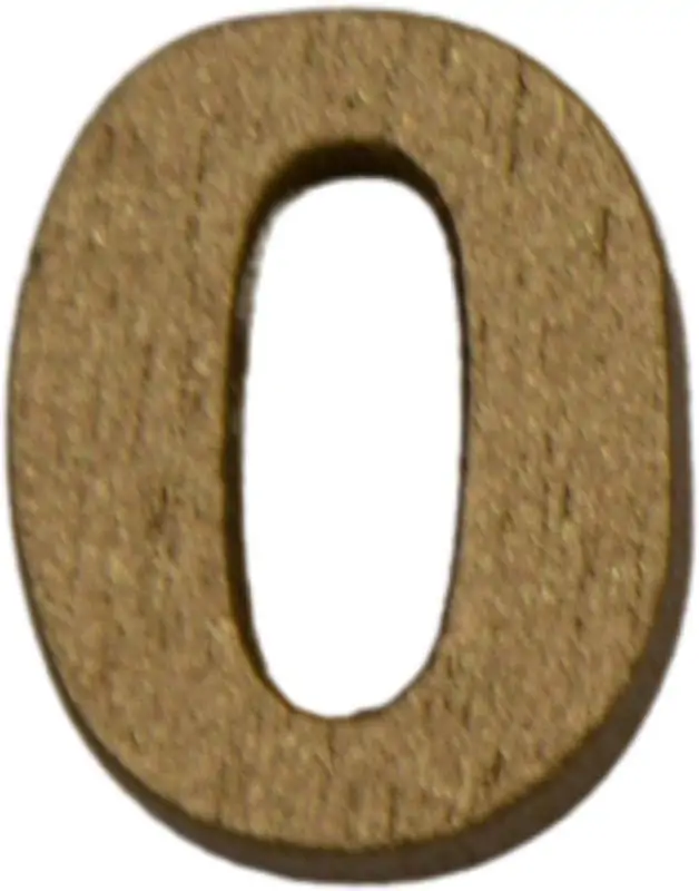 Številka 0, lesena, zlata, 1.5cm