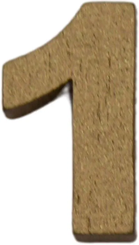 Številka 1, lesena, zlata, 1.5cm