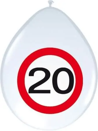Baloni iz lateksa 12", prometni znak 20, 8 kom.