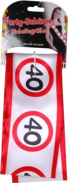 Lenta iz blaga, prometni znak 40, cca 1m, belo/rdeča