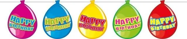 Girlanda z baloni  Happy Birthday, 10m, 15 balonov