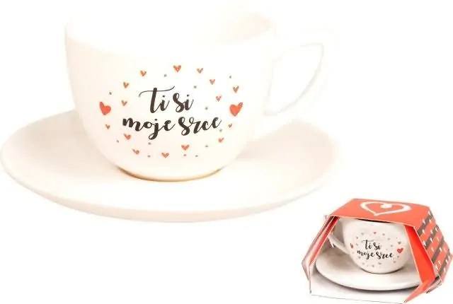 Lonček za kavo s krožnikom, "Ti si moje srce", 400ml