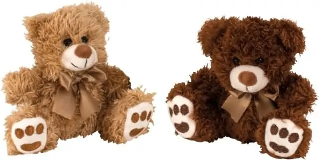 Plišasta igrača, medved s pentljo, sedeč, 10.5cm, sort.
