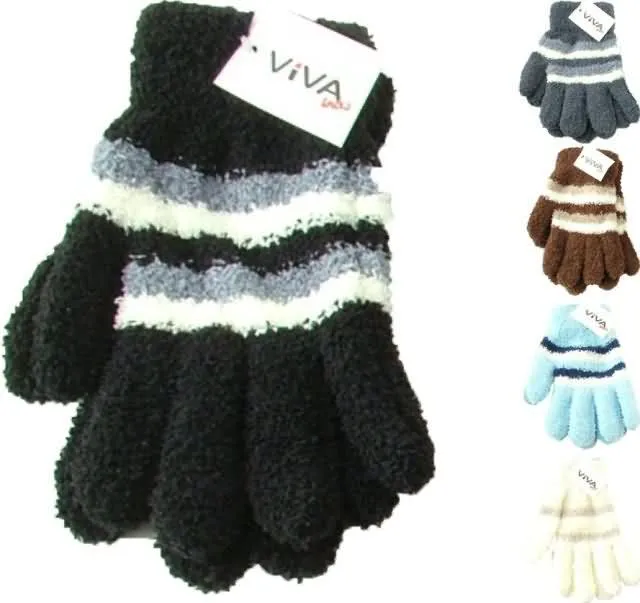 Rokavice pletene, ženske, UNI, 95% poliester, 5% elastan, barvno sort.