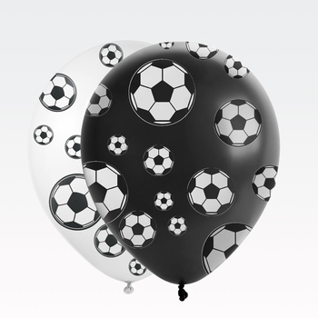 Baloni črni/beli - nogometna žoga, 8kom, 30cm