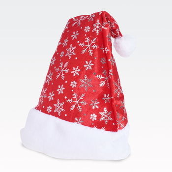 Kapa božična, rdeča s snežinkami, 40cm