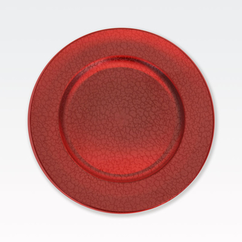 Dekorativni krožnik, rdeči, PVC, 33cm