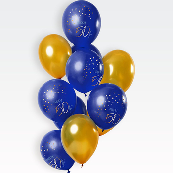 Baloni barvni iz lateksa, modri/rumeni, 50, 12kom, 33cm