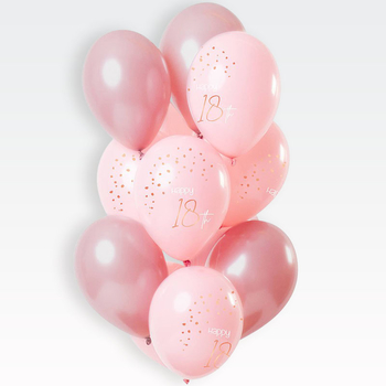 Baloni barvni iz lateksa, sv.roza/roza, 18, 12kom, 33cm