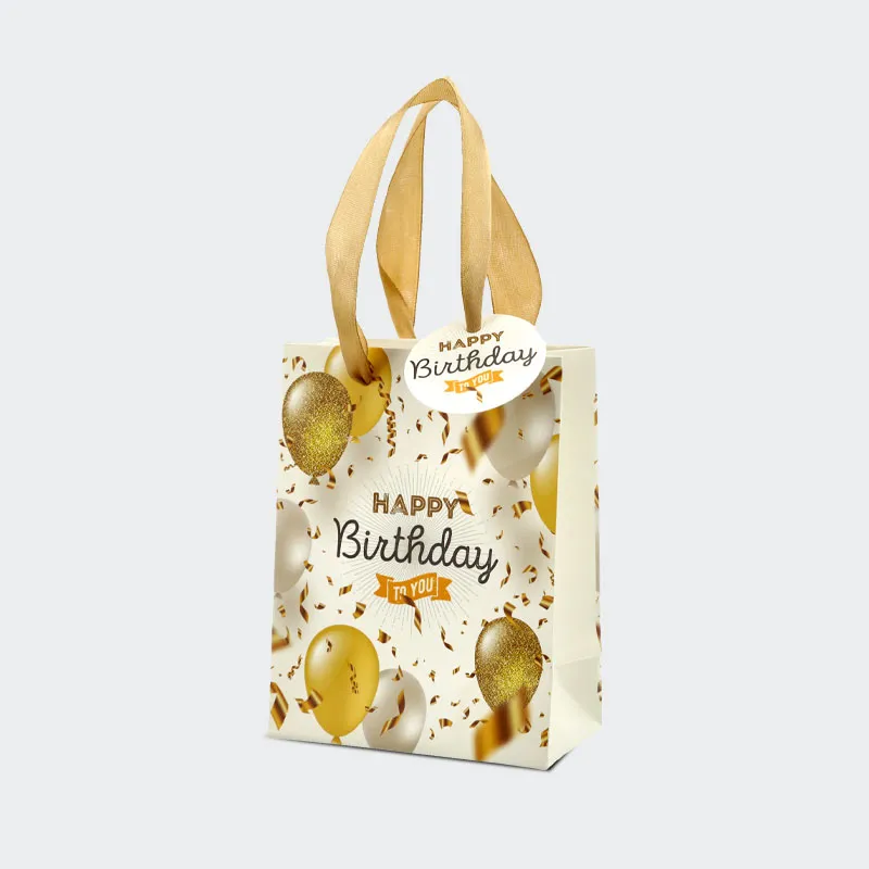 Darilna vrečka baloni, "Happy Birthday" 11x14.5x6cm