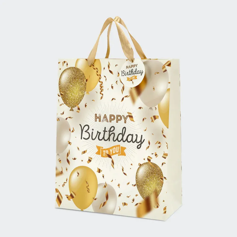 Darilna vrečka baloni, "Happy Birthday" 25x32x12cm