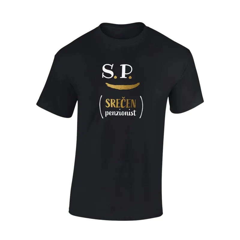 Majica - S.p. srečen (penzionist) XL - črna