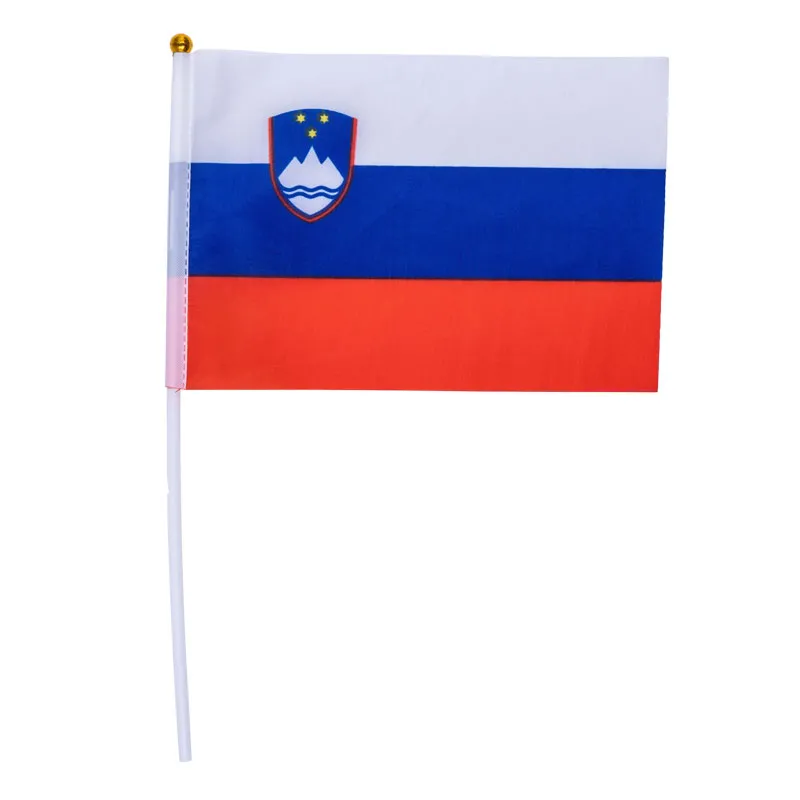 Zastava Slovenije, tekstilna s palčko, 14x21cm