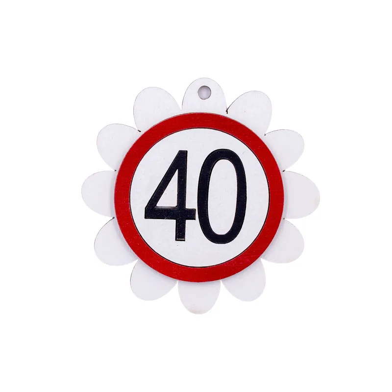 Rožica lesena, "Prometni znak 40 ", 7x8cm