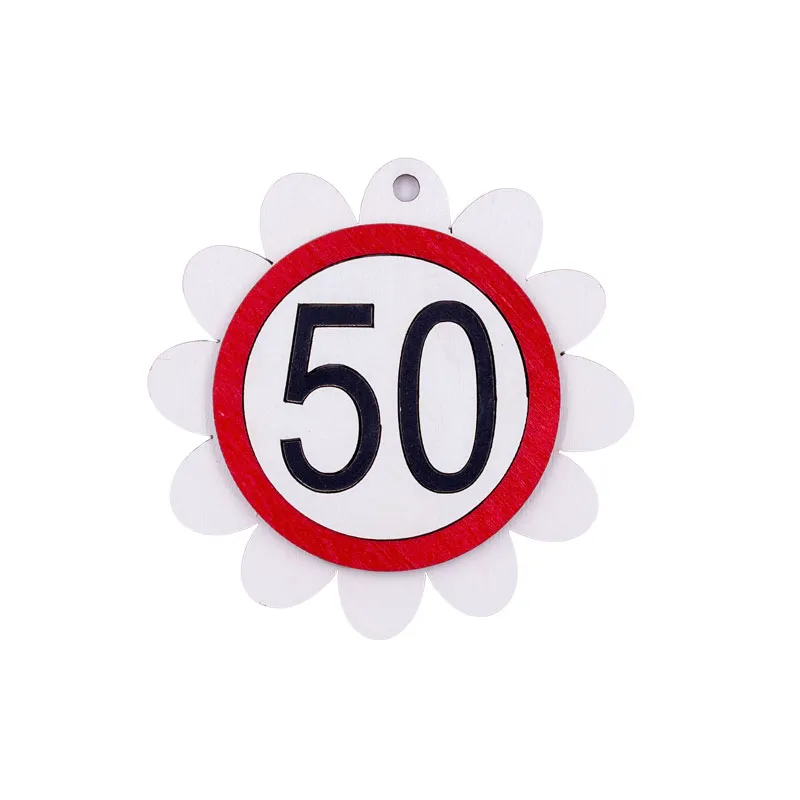 Rožica lesena, "Prometni znak 50 ", 7x8cm