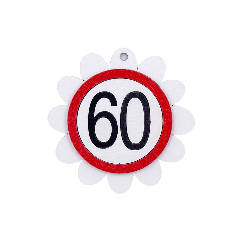 Rožica lesena, "Prometni znak 60 ", 7x8cm
