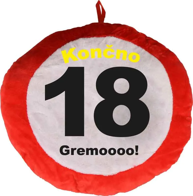 Vzglavnik dekorativen rdeč Končno 18 - Gremoooo!, 100% poliester