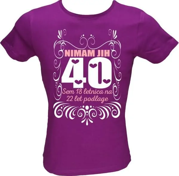 Majica ženska (telirana)-Nimam jih 40 M-vijolična
