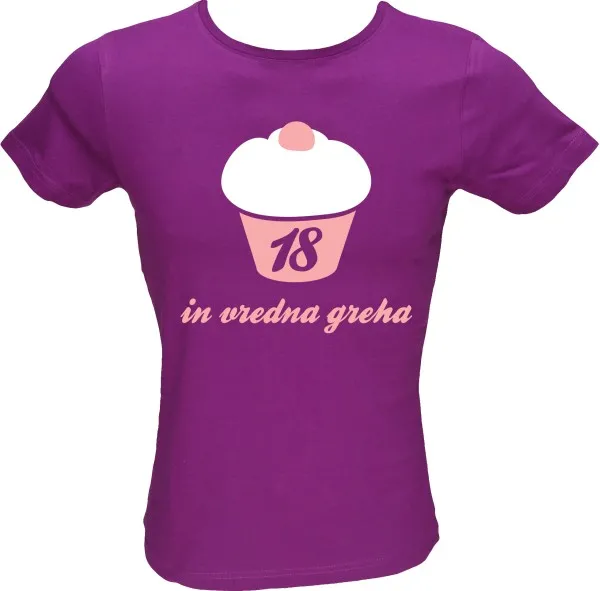 Majica ženska (telirana)-18 in vredna greha M-vijolična