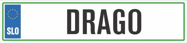 Registrska tablica - DRAGO, 47x11cm