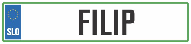 Registrska tablica - FILIP, 47x11cm