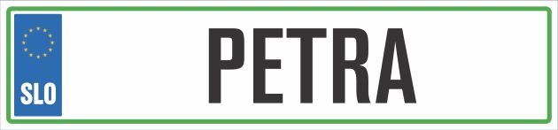 Registrska tablica - PETRA, 47x11cm