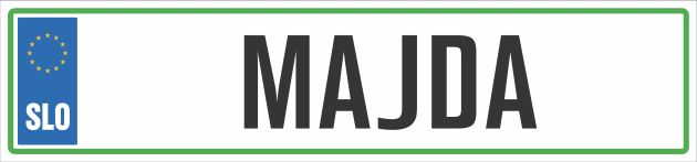 Registrska tablica - MAJDA, 47x11cm