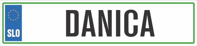 Registrska tablica - DANICA, 47x11cm