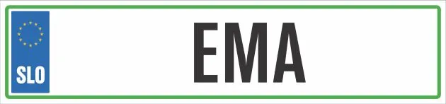 Registrska tablica - EMA, 47x11cm