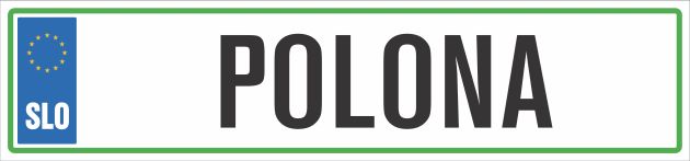 Registrska tablica - POLONA, 47x11cm