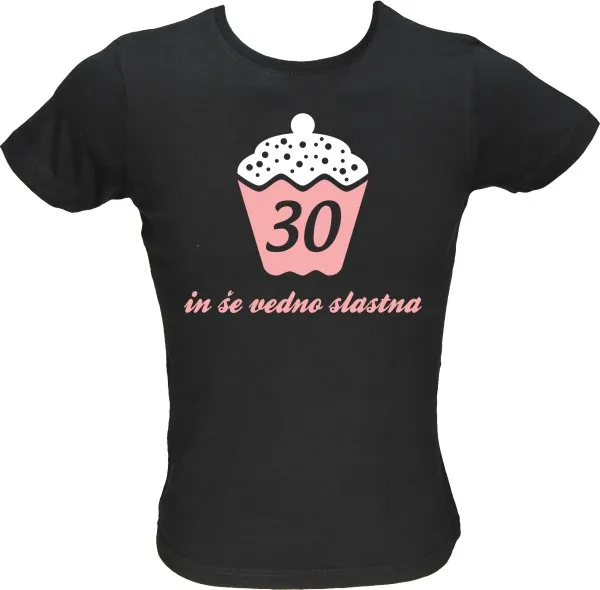Majica ženska (telirana)-30 in še vedno slastna S-črna