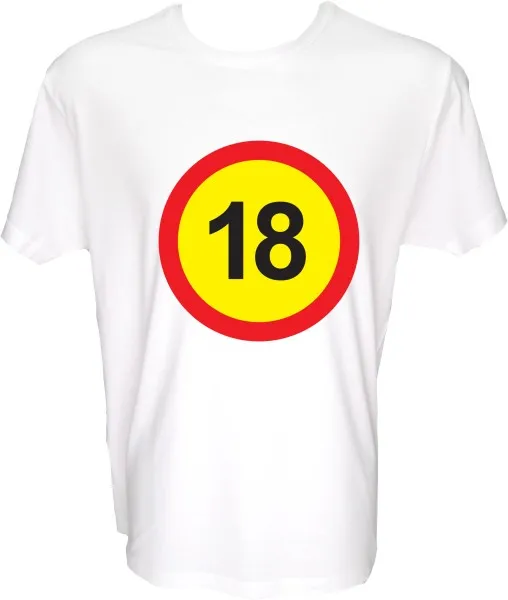 Majica-Prometni znak 18 Let XXL-bela
