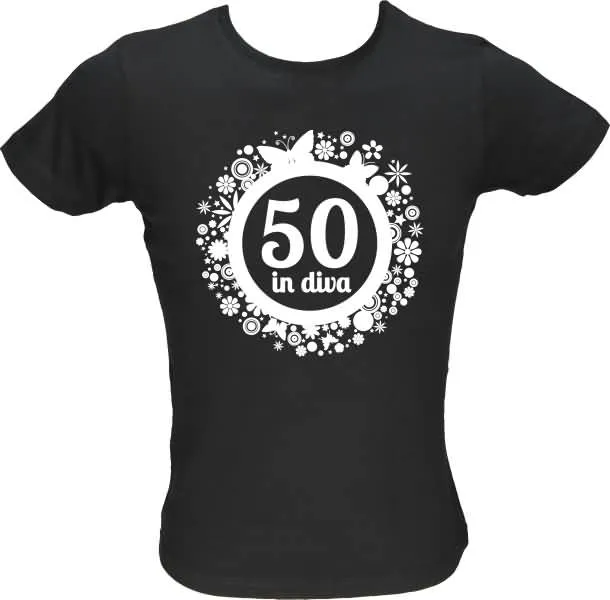 Majica ženska (telirana)-Diva 50 L-črna