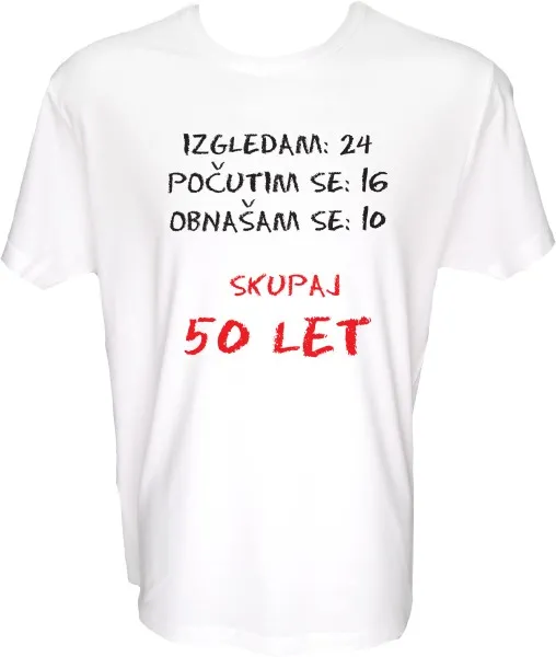 Majica-Izračun 50 Let XXL-bela