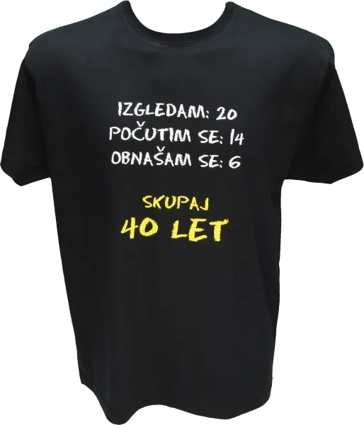 Majica-Izračun 40 Let XXL-črna