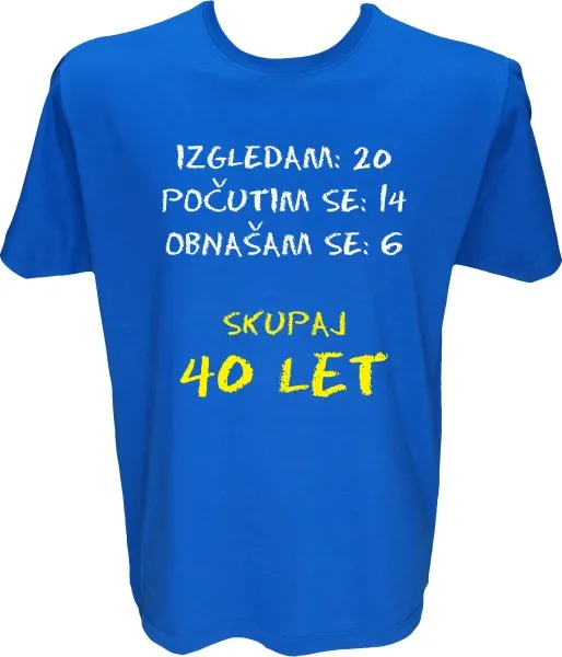Majica-Izračun 40 Let XXL-modra