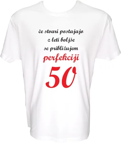 Majica-Perfekcija 50 Let XXL-bela