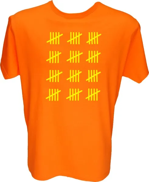 Majica-Štetje črtic 60 Let XL-oranžna