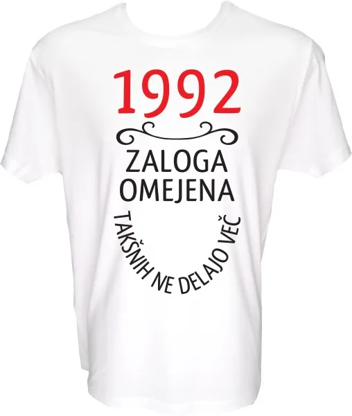 Majica-1992, zaloga omejena, takšnih ne delajo več XXL-bela
