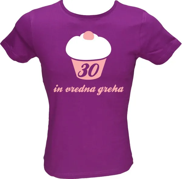 Majica ženska (telirana)-30 in vredna greha L-vijolična