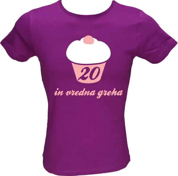 Majica ženska (telirana)-20 in vredna greha M-vijolična