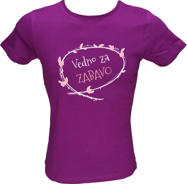 Majica ženska (telirana)-Vedno za zabavo S-vijolična