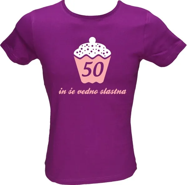 Majica ženska (telirana)-50 in še vedno slastna M-vijolična