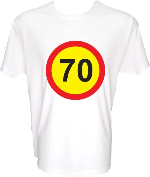Majica-Prometni znak 70 Let L-bela