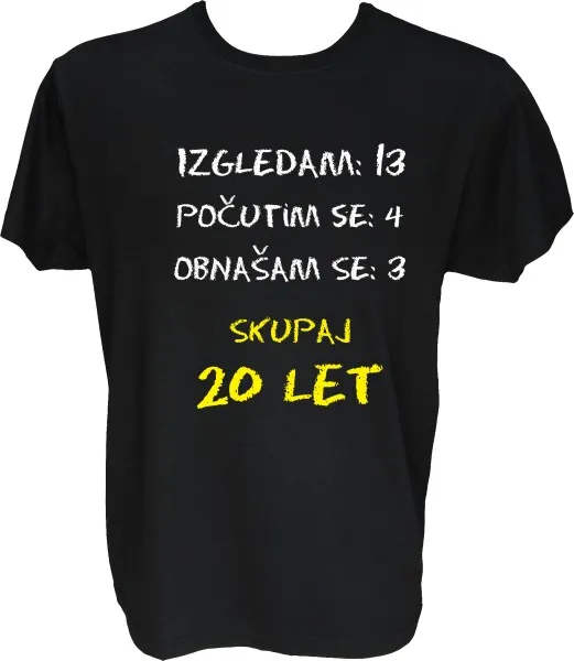 Majica-Izračun 20 let XXL-črna