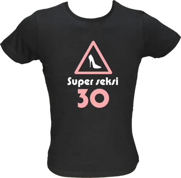 Majica ženska (telirana)-Super seksi 30 M-črna