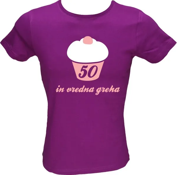 Majica ženska (telirana)-50 in vredna greha S-vijolična