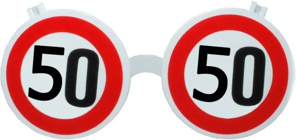 Očala dekorativna, prometni znak 50, pvc z UV zaščito