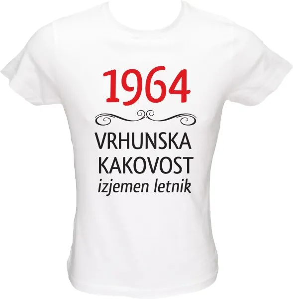 Majica ženska (telirana)-1964, vrhunska kakovost, izjemen letnik M-bela